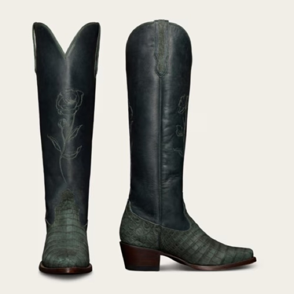 Tecovas The Abby by Kristopher Brock in Forest Green Crocodile Size 7 - Picture 11 of 11